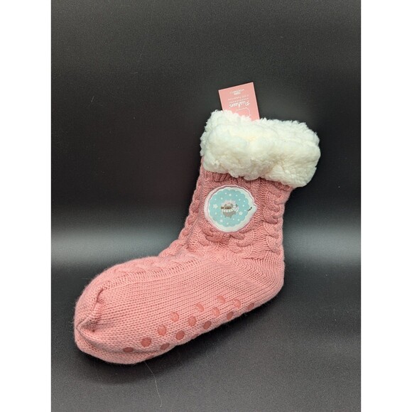 Gund Pusheen Pink Cozy Gripped Slipper Socks Winter Pusheen Box Exclusive NWT - Picture 1 of 4